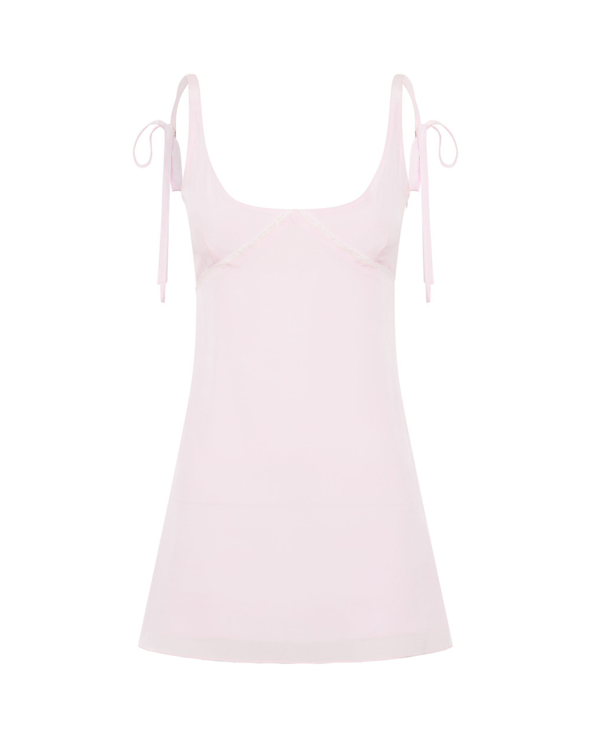 dress pink lace mini bow tie strap summer model baby pink fashion redrew tiktok dream fairy princess core cottagecore